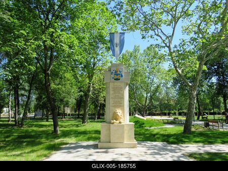Country flag in Lajosmizse -Hungary-stock-foto