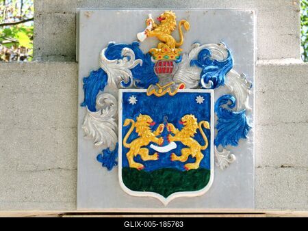 Coat of arms of Lajosmizse -Hungary-stock-foto