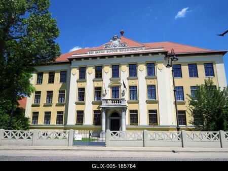 The Baksay Sándor Reformed Scientific High School - Kunszentmiklós - Hungary-stock-foto