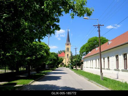 City detail - St. Nicolas Church - Kunszentmiklós - Hungary-stock-foto