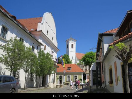 Szentendre town hall - Hungaryí - City view-stock-foto