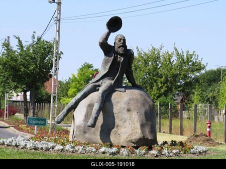 Welcome statue - Szigetszentmiklós - Hungary-stock-foto