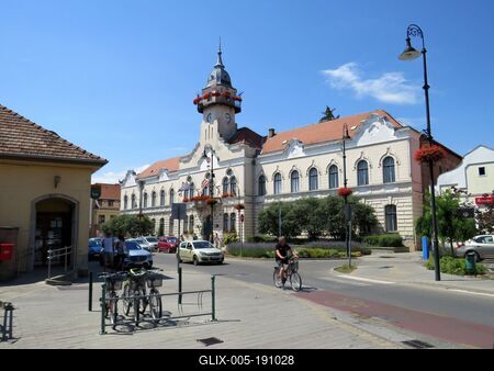 Ráckeve - City Center - Citíy Hall - Hungary-stock-foto