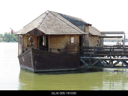 Ráckeve - Ship mill - Hungary - Danube river-stock-foto