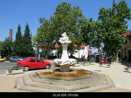 Decorativ Fountain - János vitéz - Ráckeve - Hungary-stock-foto