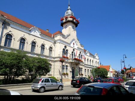 Ráckeve - C enter - City Hall-stock-foto