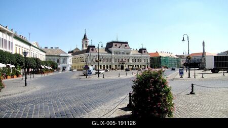 Baja - Trinity square - City Hall - Grassalkovich Castle - Hungary-stock-foto