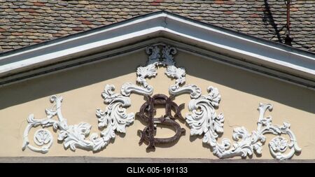 Baja - Tympanon of the Grassalkovich Palace.-Hungary-stock-foto