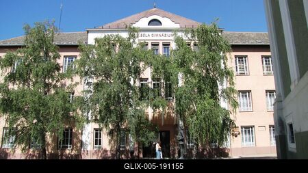 Baja - King Béla Third high school - Hungary-stock-foto