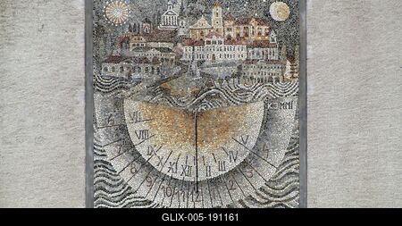 Baja - Mosaic Sundial -Hungary-stock-foto