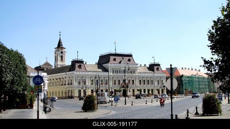 Baja - Trinity square - City Hall - Grassalkovich Castle - Hungary-stock-foto