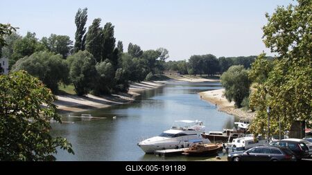View of Danube Sugovica branch - Baja - Hungary-stock-foto