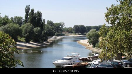 View of Danube Sugovica branch - Baja - Hungary-stock-foto