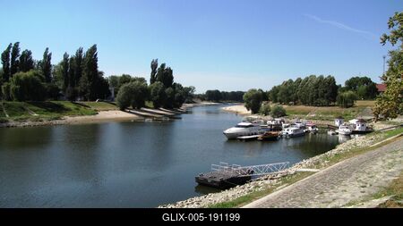 View of Danube Sugovica branch - Baja - Hungary-stock-foto