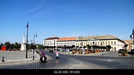 City center - Tirity square - Baja - Hungary-stock-foto