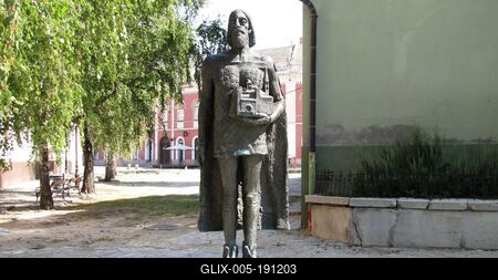 King Béla Third - Statue - Baja - Hungary-stock-foto