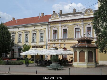 Nagykőrös - Cafe in the city center - Hungary-stock-foto