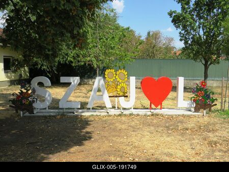 Szajol advertising inscription - Hungary-stock-foto
