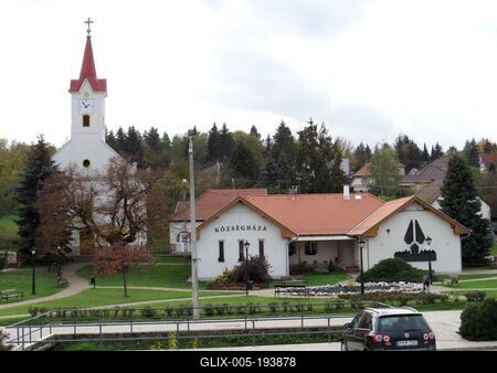 Bánk - Hungary - Church - Municipality-stock-foto