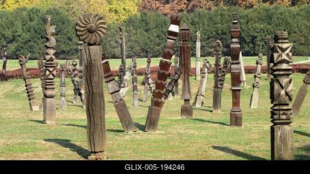 The sculpture park of the historic memorial site of the Battle of Mohács - Hungary, 1526-stock-foto