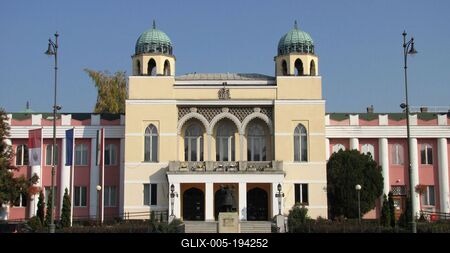 Mohács town hall - Hungary - Oriental elemnts-stock-foto