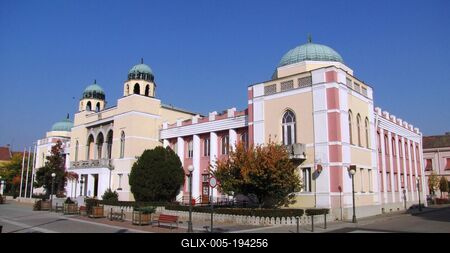 Mohács town hall - Hungary - Oriental elemnts-stock-foto