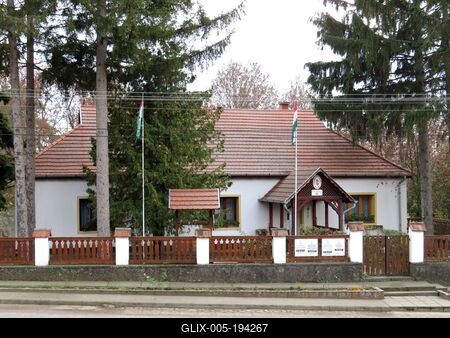 The village hall of Bér in Nógrád county - Hungary-stock-foto