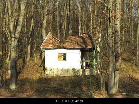Abandoned forest cottage - Hungary - Erdőkürt-stock-foto