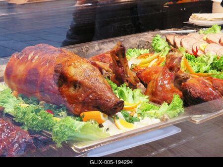 Roast pig - Winter Fair - Budapest-stock-foto