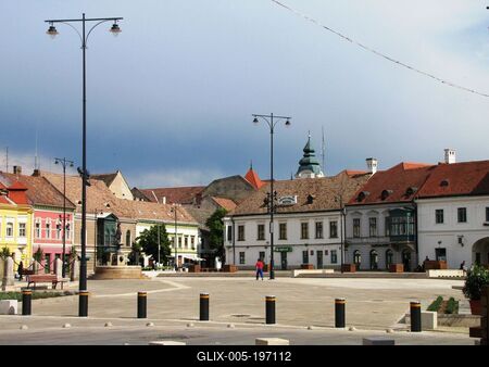 Pápa - Hungary - Main Square - City Center-stock-foto