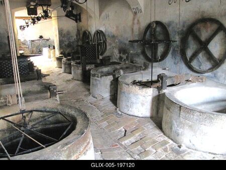 Pápa - Kékfestő canvas painting museum-stock-foto