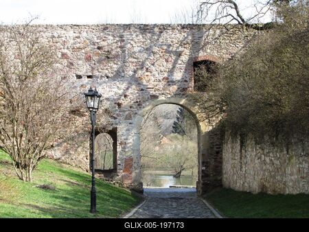 Wall of Sárospatak - Bodrog - Hungary-stock-foto