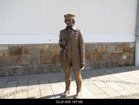 Statue of Pataki Student - Sárospatak - Hungary-stock-foto