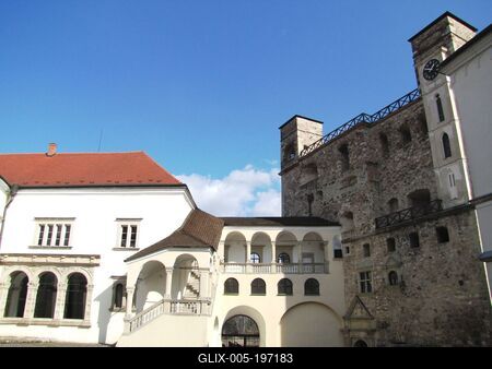 Rákóczi Castle - Sárospatak - Inner Courtyard - Hungary-stock-foto