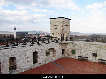 Red Tower - Rákóczi Castle - City view - Sárospatak - Hungary-stock-foto