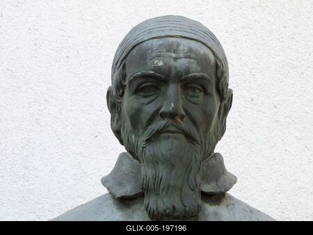 Bust of Comenius - Sárospatak - Hungary-stock-foto