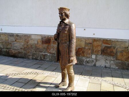 Statue of Pataki Student - Sárospatak - Hungary-stock-foto