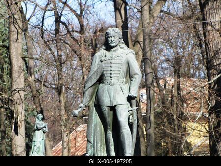 Statue of Prince Rákóczi Ferenc II - Sárospatak - Hungary-stock-foto