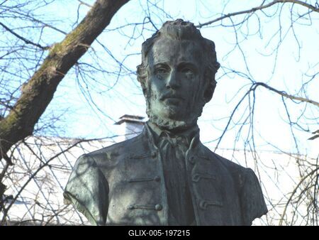 Bust of Tompa Mihály - Sárospatak - Hungary-stock-foto