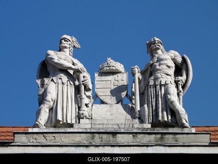 Facade decoration Girl College - Sátoraljaújhely - Hungary-stock-foto