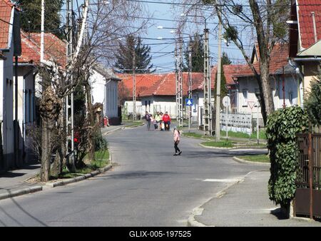 Street in Sátoraljaújhely - Hungary-stock-foto
