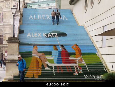 Vienna - Albertina - Staircase - Alex Katz - Austria-stock-foto