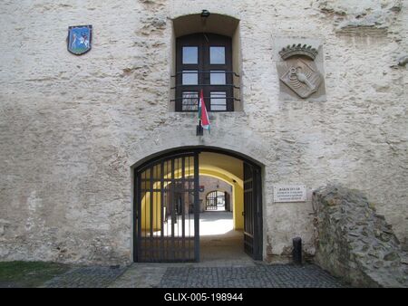 Gate of Rákóczi Castle - Szerencs - Hungary-stock-foto