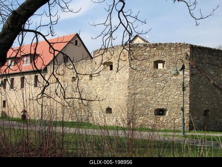 Wall of Rákóczi Castle - Szerencs - Hungary-stock-foto