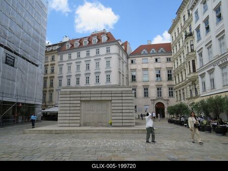 Holocaust memorial - Vienna - Juden Square-stock-foto
