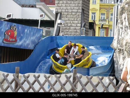 Water Slide in the Prater amusement park in Vienna-stock-foto
