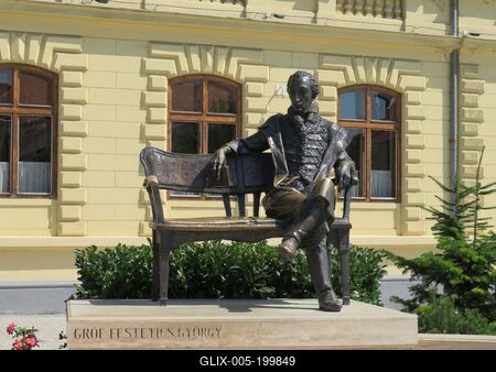 Statue of Count György Festetics - Keszthely - Hungary-stock-foto
