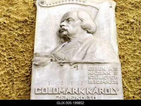 Memorial relief of Musician, composer, Goldmark Károly - Keszthely - Hungary-stock-foto