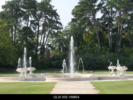 Fountain in the  Festetics Castle Park - Keszthely - Hungary-stock-foto