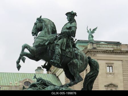 Prince Eugene Francis of Savoy-Carignano's equestrian statue - Vienna-stock-foto